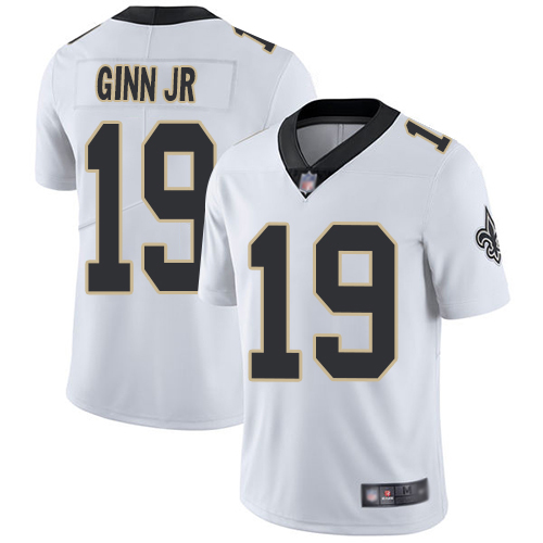 Men New Orleans Saints Limited White Ted Ginn Jr Road Jersey NFL Football #19 Vapor Untouchable Jersey